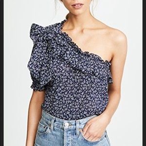 Ulla Johnson Enid Bow Detail One-Shoulder Top